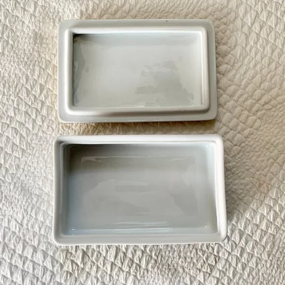 Vintage 80s Hollohaza Szasz Endre Porcelain Lidded Box Trinket 21K Gold Plated - Picture 12 of 13